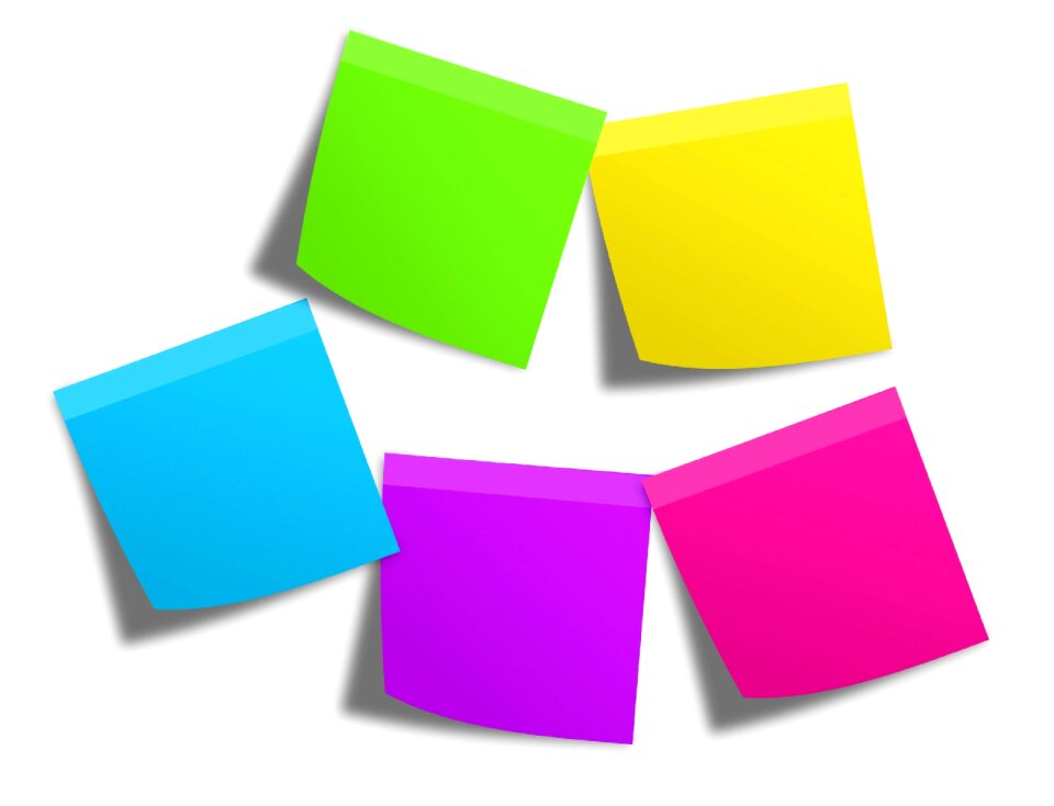 Colorful post it list