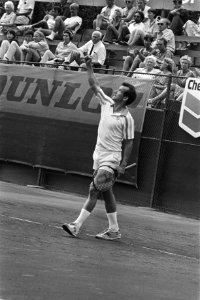 Nationale tenniskampioenschappen, Scheveningen Sie juicht na Wilborts te hebben, Bestanddeelnr 932-2745