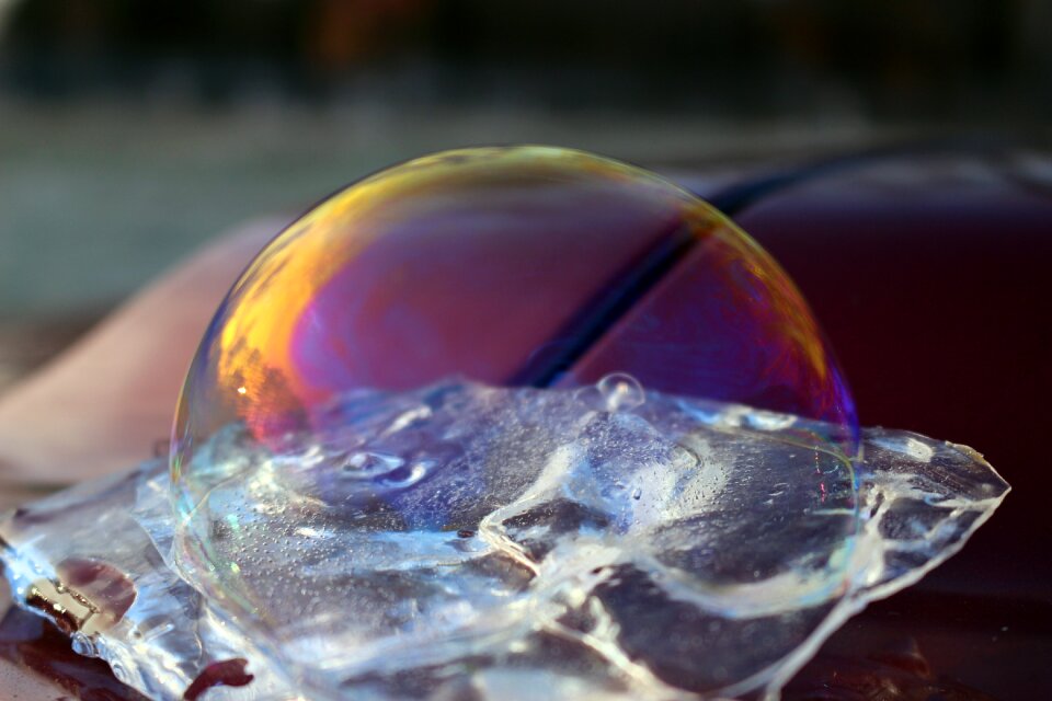 Soap bubble colorful iridescent photo