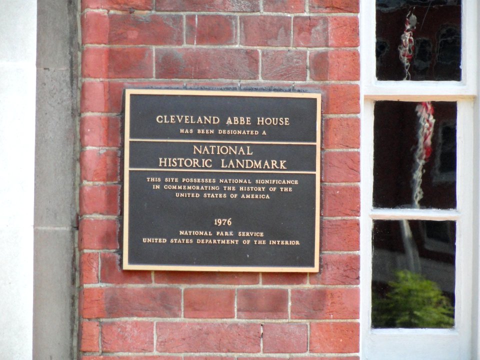 National Historic Landmark plaque - Cleveland Abbe House - DSC00979