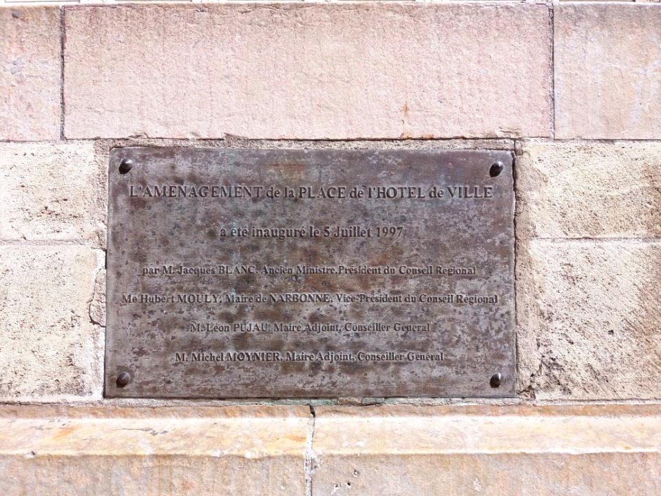 Narbonne - Via Domitia - Plaque d'inauguration