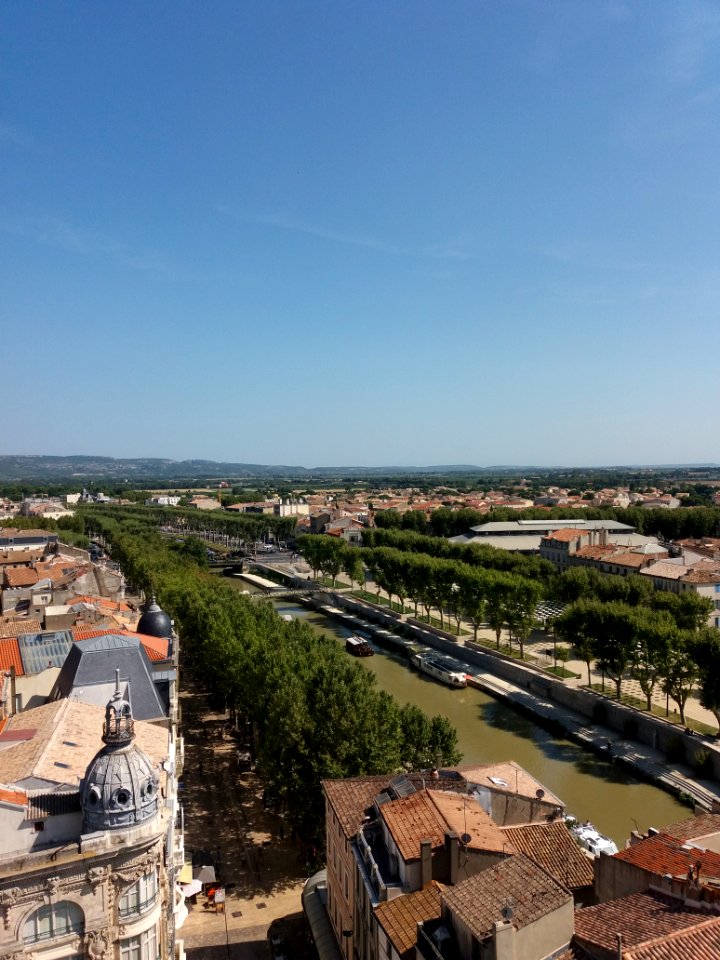 Narbonne - Canal de la Robine depuis le donjon du palais des Archevêques
