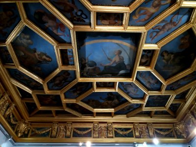 Narbonne - Musée des Beaux-Arts - Chambre du Roi - Plafond à caissons peints