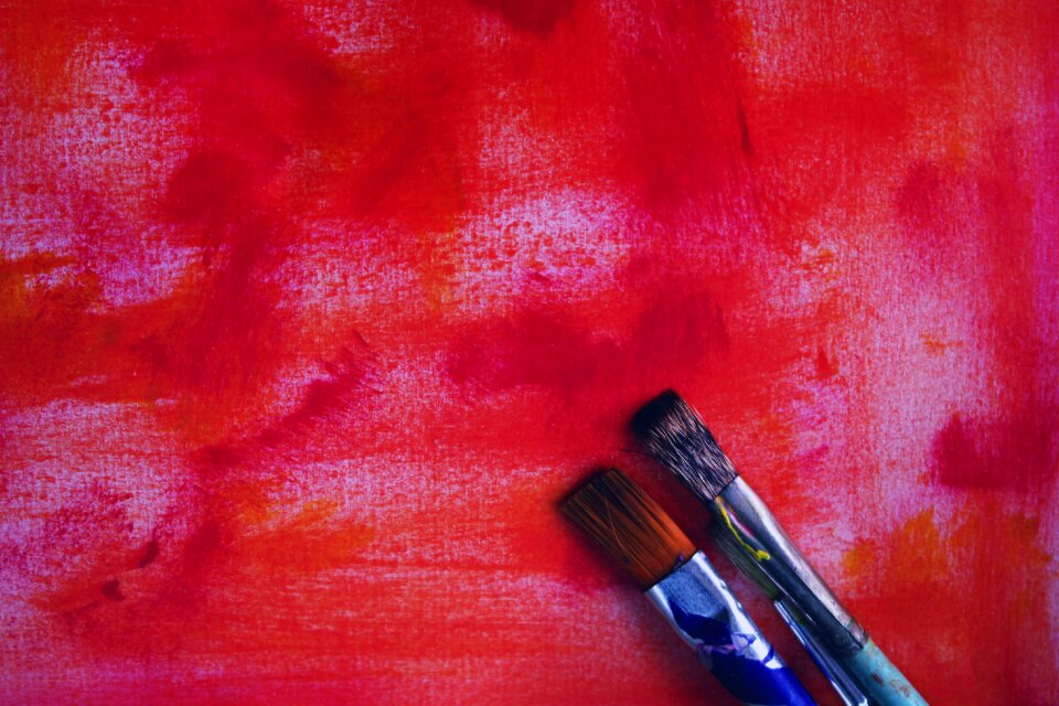 Pink brushes artist