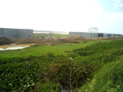 Nandu River floodwall construction at Ding an - 02