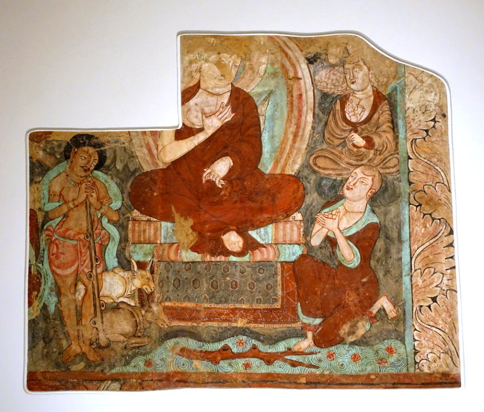 Nanda the cowherd, Kizil, Cave of the Statues (Cave 77), 406-425 AD, wall painting - Ethnological Museum, Berlin - DSC01776
