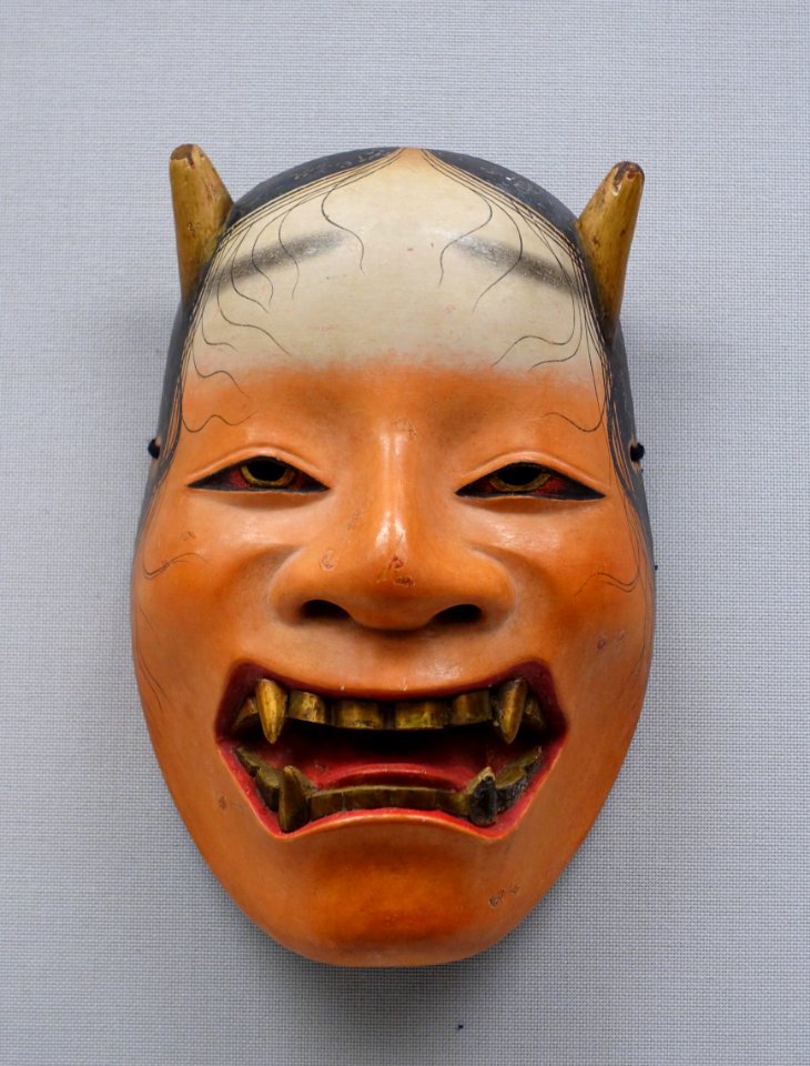 Namanari type noh mask, Edo period, 1700s-1800s AD, wood, polychromy - Tokyo National Museum - Ueno Park, Tokyo, Japan - DSC08971