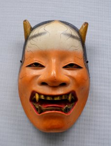 Namanari type noh mask, Edo period, 1700s-1800s AD, wood, polychromy - Tokyo National Museum - Ueno Park, Tokyo, Japan - DSC08971