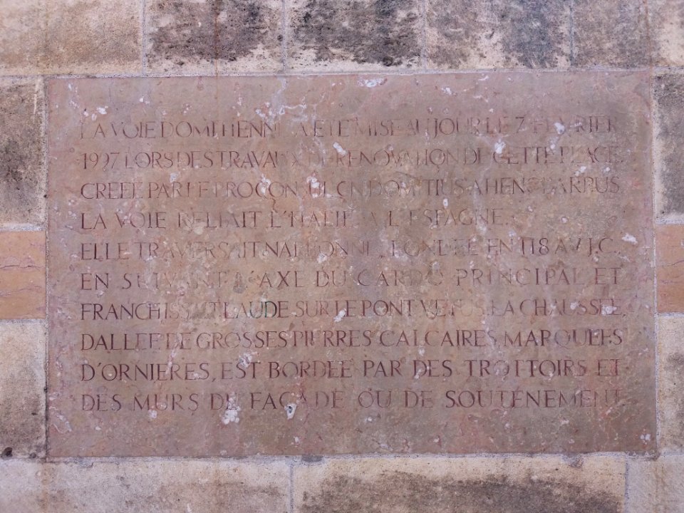 Narbonne - Via Domitia - Plaque explicative