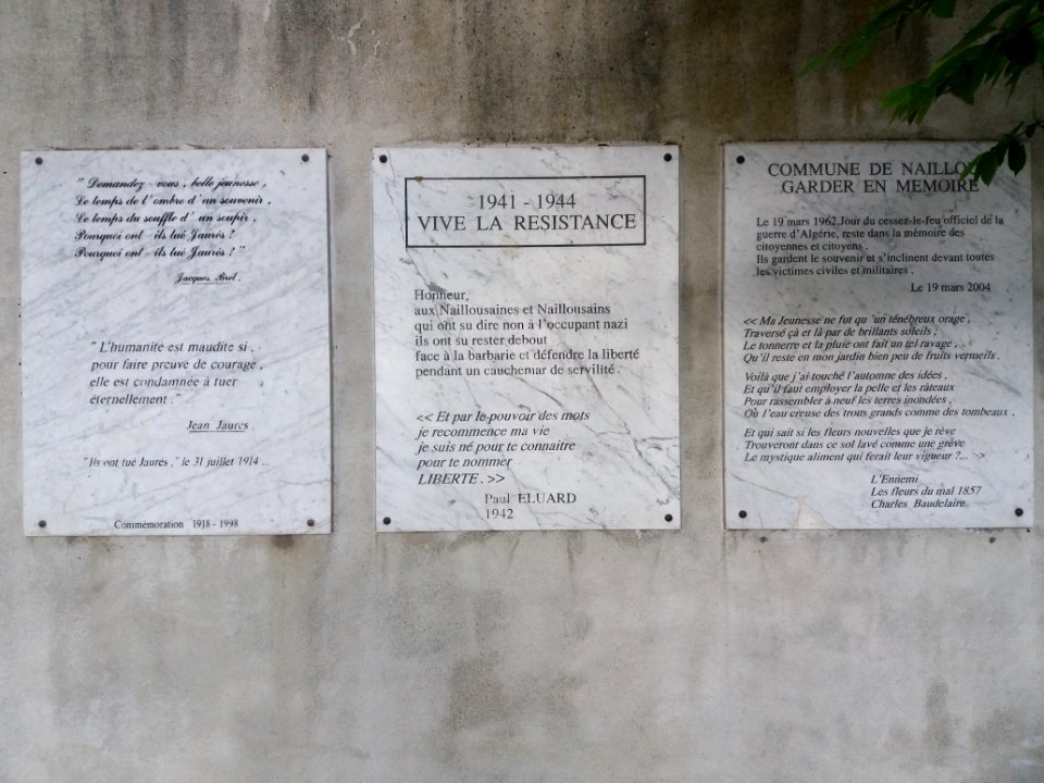 Nailloux - Plaques à la Résistance