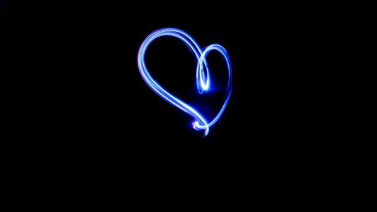 Heart light light black heart