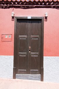 Wood house entrance input photo