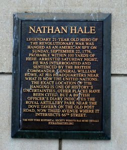 Nathan Hale hanging site - New York City - DSC07755