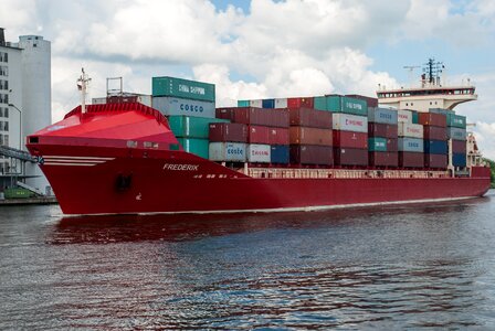 Ship container ship northern baltic sea channel