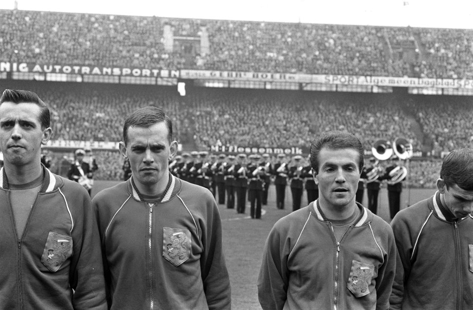 Nederland tegen Belgie 3-1, Van der Kuylen, Pijs, Muller en Dullens, Bestanddeelnr 919-0407