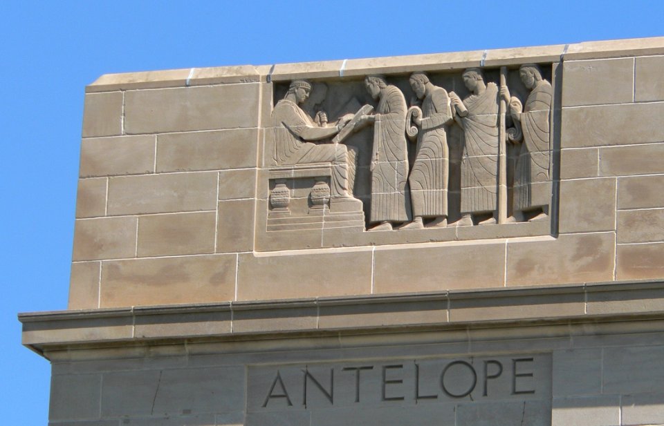 Nebraska State Capitol SW corner S panel 1