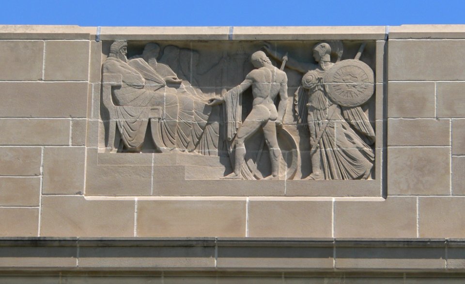 Nebraska State Capitol SW corner W panel 2