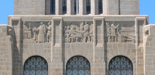 Nebraska State Capitol E entrance panels 1