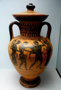 Neck amphora with gods and the Ceryneian Hind, Attic, c. 510 BC, L 199 - Martin von Wagner Museum - Würzburg, Germany - DSC05533