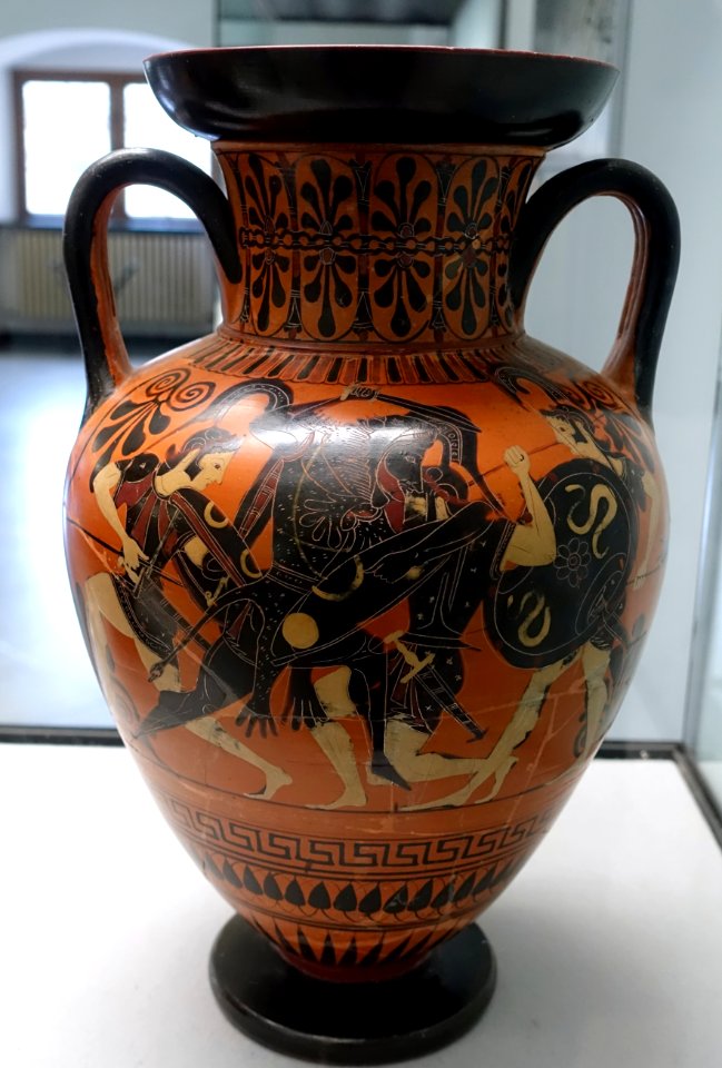 Neck amphora with Herakles and the Amazons, Attic, c. 520 BC, L 200 - Martin von Wagner Museum - Würzburg, Germany - DSC05545
