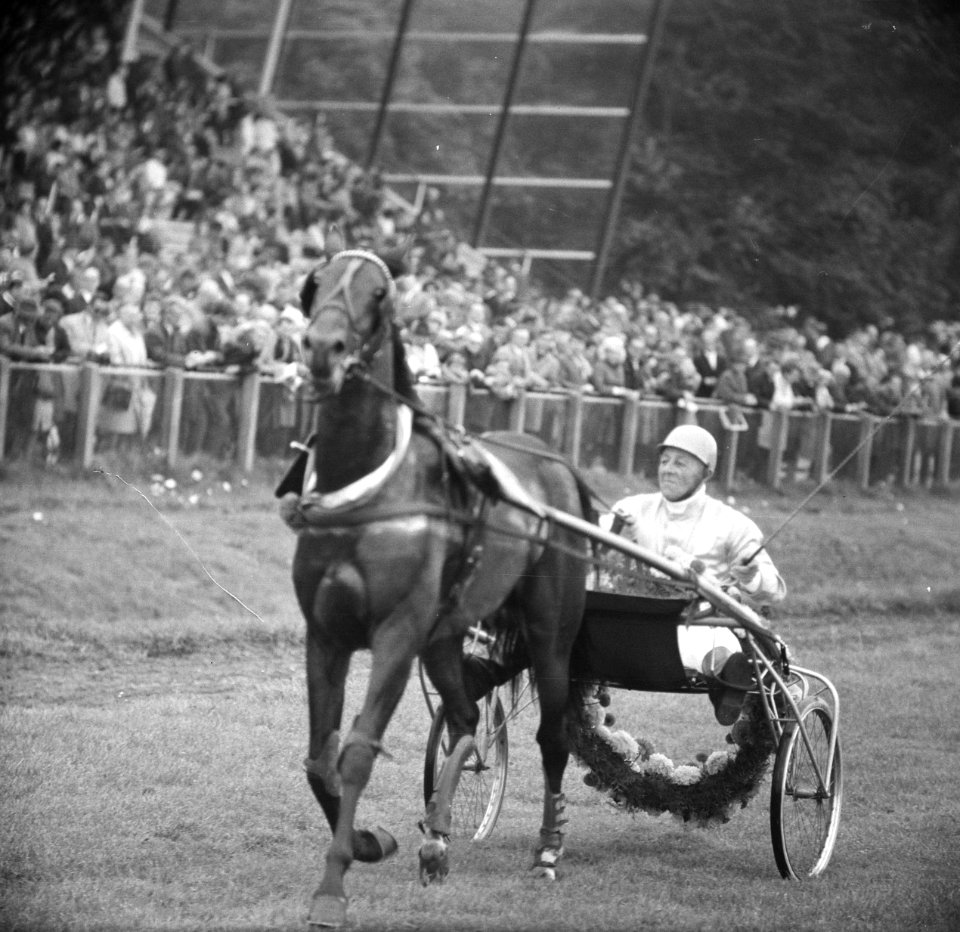 Nederland tegen Belgie te Duindigt, draverij over 1600 meter, Bestanddeelnr 918-2273