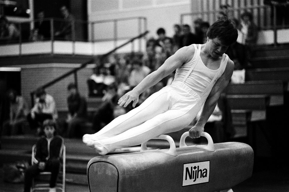 Nederlandse kampioenschappen turnen heren, Leiden Nederlands kampioen Dick Ooyk, Bestanddeelnr 929-7045