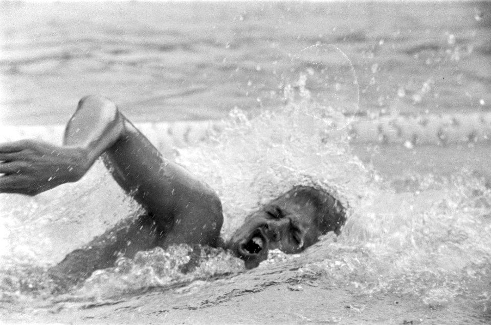 Nederlandse kampioenschappen zwemmen Den Hommel Henk Elzerman in actie op 400 , Bestanddeelnr 927-3463