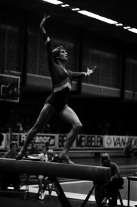 Nederlandse kampioenschappen turnen dames (Dordrecht) Ingrid Bolleboom op de ev, Bestanddeelnr 929-9152