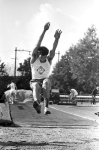Nederlandse Kampioenschappen Vijf- en Tienkampen te Vlaardingen. Freek Stam in a, Bestanddeelnr 920-7465