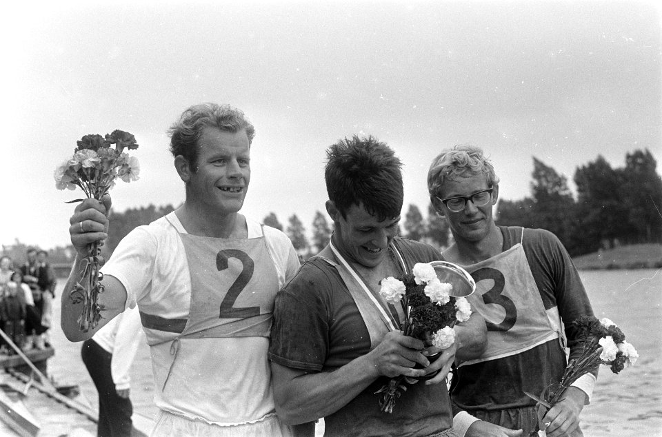Nederlandse Kampioenschappen Kano op Bosbaan. Vlnr. Paul Bunschoten, Paul Hoekst, Bestanddeelnr 920-5556