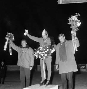 Nederlandse kampioenschappen schaatsen heren allround in Deventer. Erepodium met, Bestanddeelnr 918-6124
