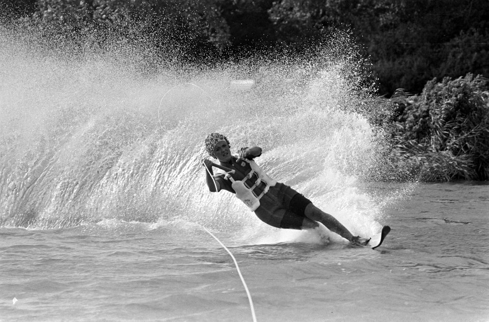 Nederlands kampioene Connie Dane in aktie tijdens de training, Bestanddeelnr 919-5590