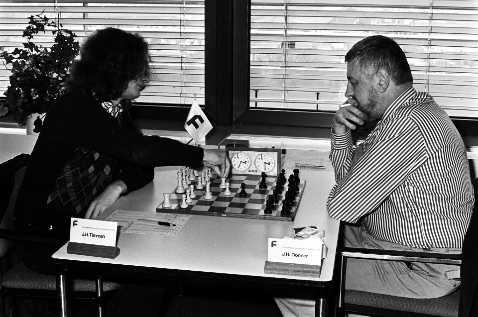 Nederlandse kampioenschappen schaken Leeuwarden Timman (tegen Donner), Bestanddeelnr 929-7020