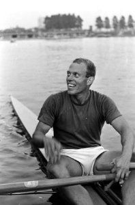 Nederlandse Kampioenschappen Roeien op de Bosbaan. Jan Wienese kampioen skif, Bestanddeelnr 920-5199
