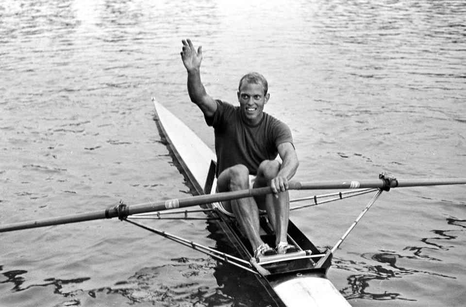 Nederlandse Kampioenschappen Roeien op de Bosbaan. Jan Wienese kampioen skif, Bestanddeelnr 920-5198