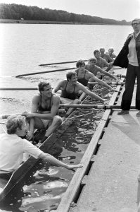 Nederlandse kampioenschappen roeien op Bosbaan de acht van Laga. Dudok werd eer, Bestanddeelnr 927-3656