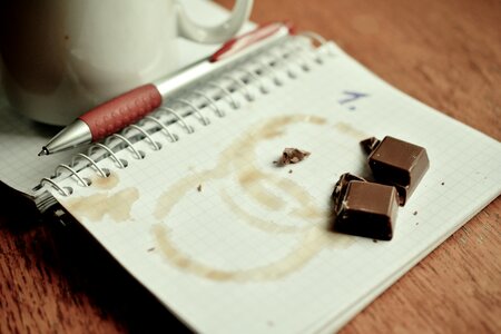 Coffee cup break write down photo