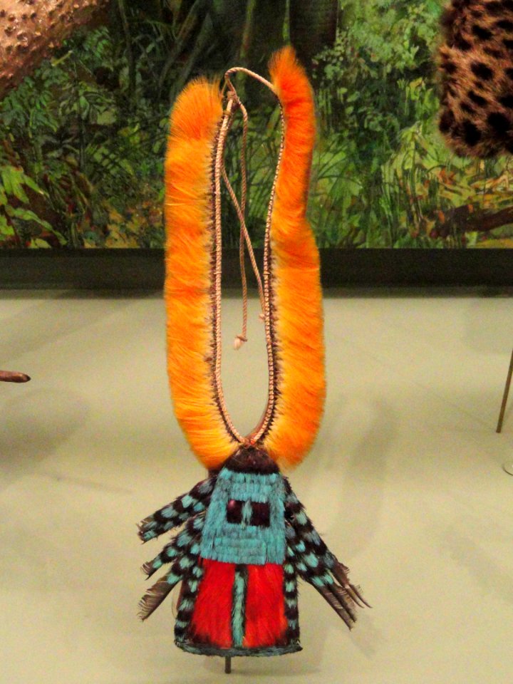 Necklace of feathers, Ka'apor people (Urubu-Kaapor) - South American objects in the American Museum of Natural History - DSC06060