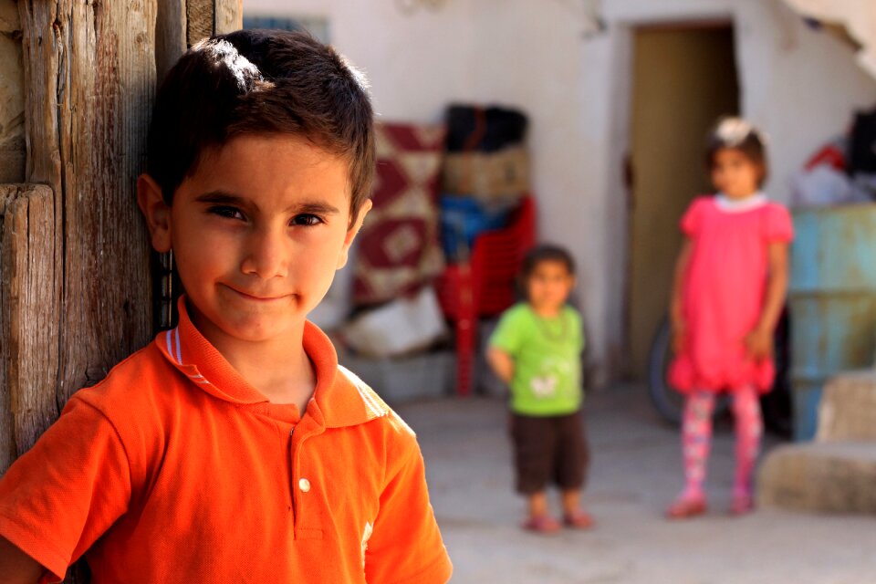 The innocence laugh child portrait