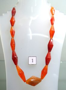 Necklace, Giong Ca Vo site, c. 2500 years before present, agate - Museum of Vietnamese History - Ho Chi Minh City - DSC06214