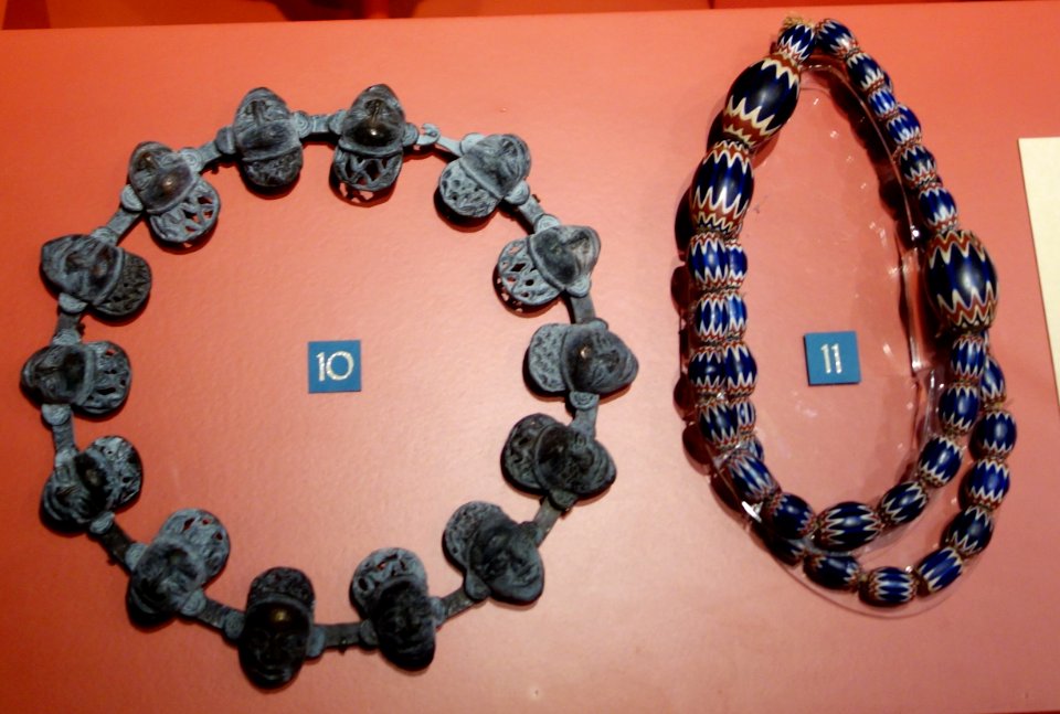 Necklace (10), Bamum, and Beads (11), Cameroon - Glenbow Museum - DSC00396