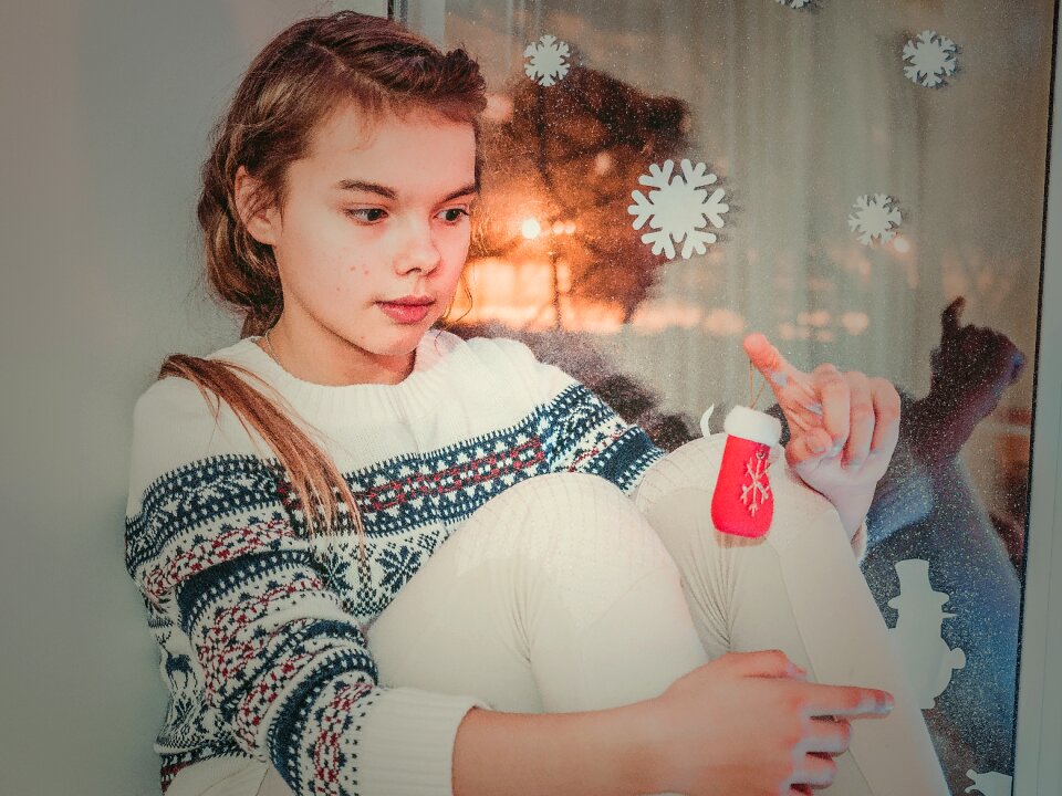 Person christmas tree toy winter
