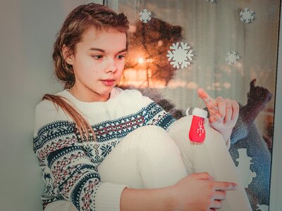 Person christmas tree toy winter