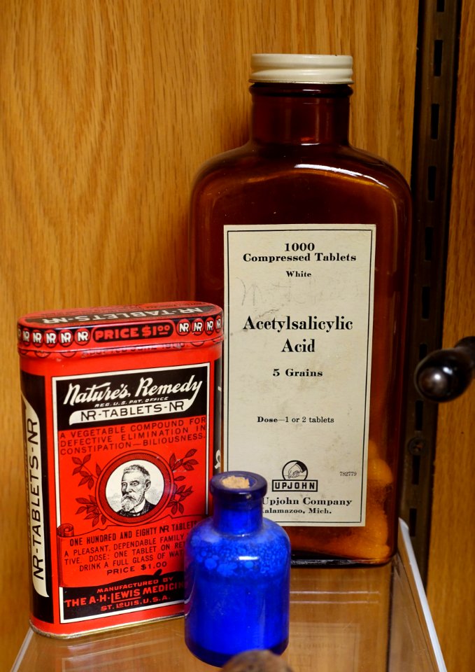 Nature's Remedy tablets with Acetylsalicylic Acid tablets by Upjohn Company - Mount Angel Abbey Museum - Mount Angel Abbey - Mount Angel, Oregon - DSC00039