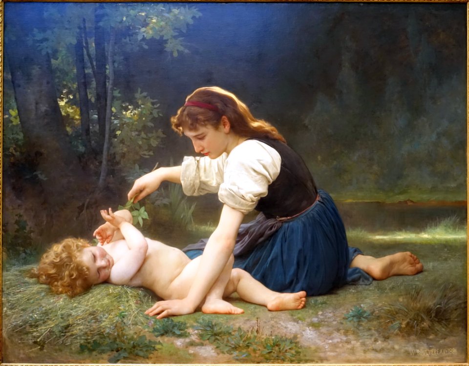 Nature's Fan by William-Adolphe Bouguereau, 1881, oil on canvas - Portland Art Museum - Portland, Oregon - DSC09072