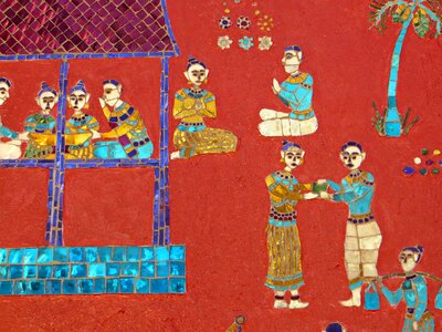 Mosaic mural characters