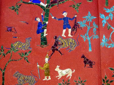Mosaic mural characters