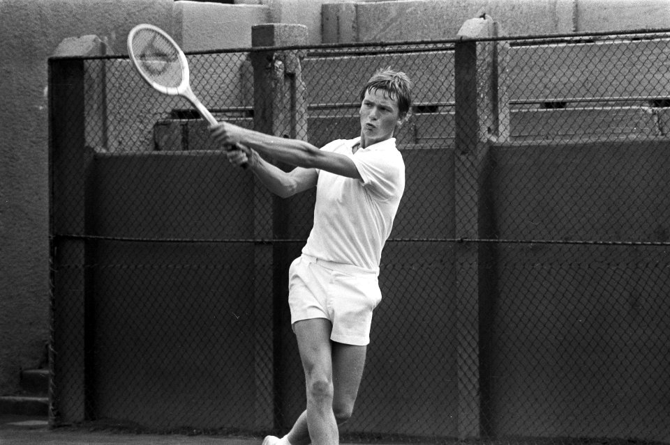 Nationale Tenniskampioenschappen te Scheveningen, K Visscher in aktie, Bestanddeelnr 925-8092