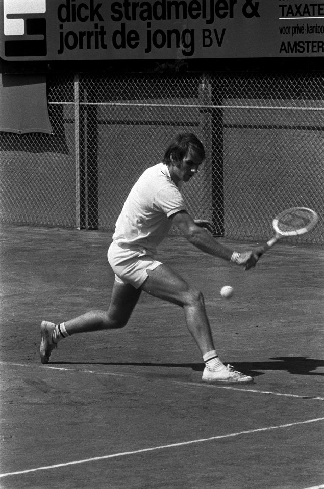 Nationale Tenniskampioenschappen te Scheveningen, Fred Hemmes in aktie, Bestanddeelnr 926-6120