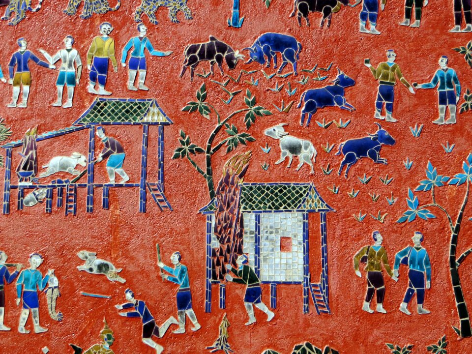 Mosaic mural characters